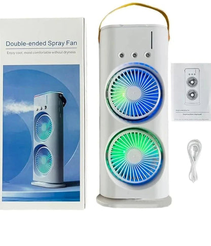 AeroBreeze Dual Mist – Dvostruki Ventilator i Ovlaživač sa LED Rasvjetom
